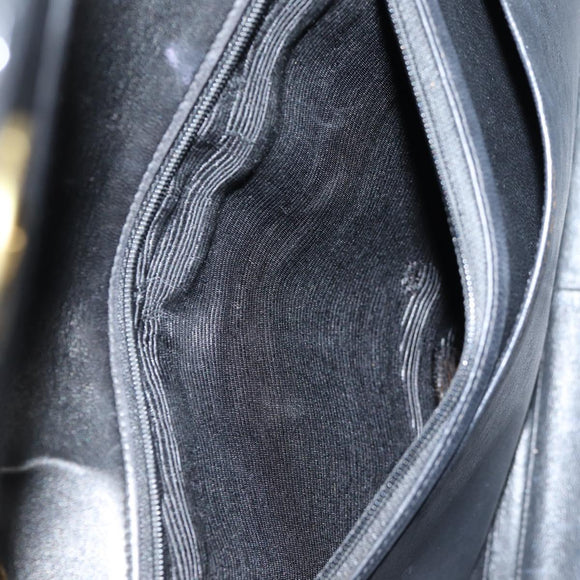 CHANEL Matelasse 30 Chain Shoulder Bag Enamel Black Gold CC Auth bs27942