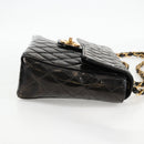CHANEL Matelasse 30 Chain Shoulder Bag Enamel Black Gold CC Auth bs27942-6