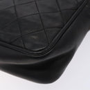 CHANEL Matelasse Chain Shoulder Bag Lamb Skin Black Gold CC Auth bs27944-18