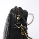 CHANEL Matelasse Chain Shoulder Bag Lamb Skin Black Gold CC Auth bs27944-8