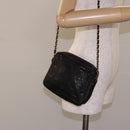 CHANEL Matelasse Chain Shoulder Bag Lamb Skin Black Gold CC Auth bs27944-22