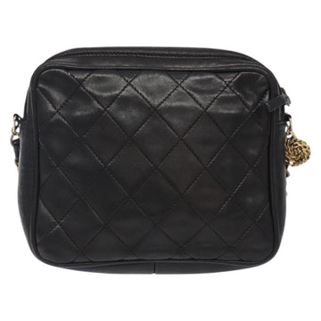 CHANEL Matelasse Chain Shoulder Bag Lamb Skin Black Gold CC Auth bs27944 - 0