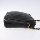 CHANEL Matelasse Chain Shoulder Bag Lamb Skin Black Gold CC Auth bs27944-3