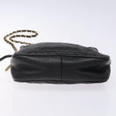 CHANEL Matelasse Chain Shoulder Bag Lamb Skin Black Gold CC Auth bs27944-5