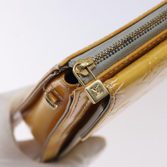 LOUIS VUITTON Monogram Vernis Motto Accessory Pouch Gris M91030 LV Auth bs27961