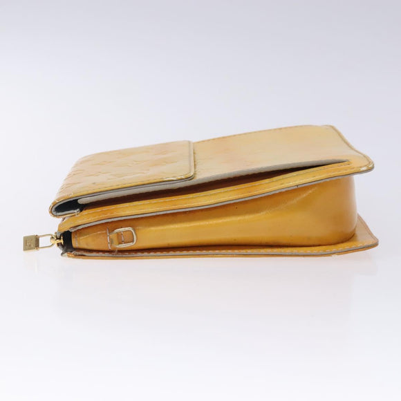 LOUIS VUITTON Monogram Vernis Motto Accessory Pouch Gris M91030 LV Auth bs27961