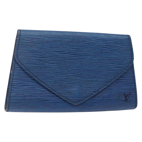 LOUIS VUITTON Epi Art Deco Clutch Bag Blue M52635 LV Auth bs27963