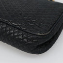 BALLY Chain Shoulder Bag Leather Black Gold Auth bs27966-15