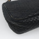 BALLY Chain Shoulder Bag Leather Black Gold Auth bs27966-16