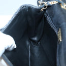 BALLY Chain Shoulder Bag Leather Black Gold Auth bs27966-18