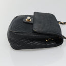 BALLY Chain Shoulder Bag Leather Black Gold Auth bs27966-3