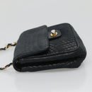 BALLY Chain Shoulder Bag Leather Black Gold Auth bs27966-4