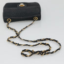 BALLY Chain Shoulder Bag Leather Black Gold Auth bs27966-7
