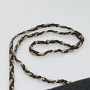 BALLY Chain Shoulder Bag Leather Black Gold Auth bs27966-8