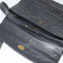 BALLY Hand Bag Leather 2way Gray Gold Auth bs27967-11