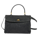 BALLY Hand Bag Leather 2way Gray Gold Auth bs27967-13