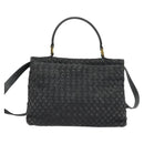 BALLY Hand Bag Leather 2way Gray Gold Auth bs27967-2