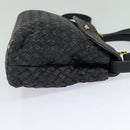 BALLY Hand Bag Leather 2way Gray Gold Auth bs27967-4