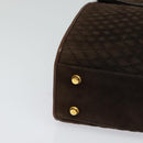 BALLY Hand Bag Suede 2way Brown Gold Auth bs27968-9