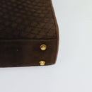 BALLY Hand Bag Suede 2way Brown Gold Auth bs27968-14