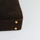 BALLY Hand Bag Suede 2way Brown Gold Auth bs27968-16