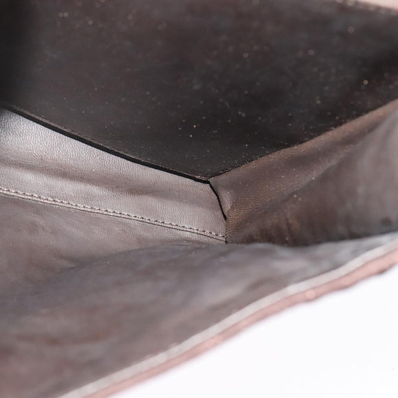 BALLY Hand Bag Suede 2way Brown Gold Auth bs27968