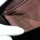 BALLY Hand Bag Suede 2way Brown Gold Auth bs27968-12