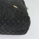 BALLY Hand Bag Leather 2way Gray Gold Auth bs27969-14