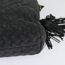 BALLY Hand Bag Leather 2way Gray Gold Auth bs27969-16