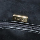 BALLY Hand Bag Leather 2way Gray Gold Auth bs27969-10