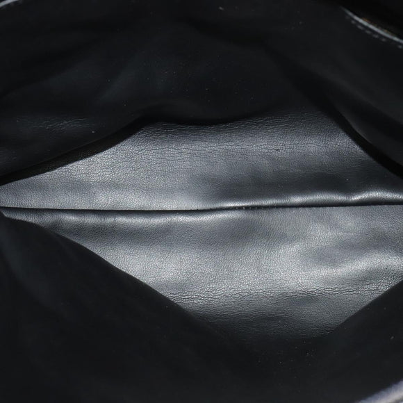 BALLY Hand Bag Leather 2way Gray Gold Auth bs27969