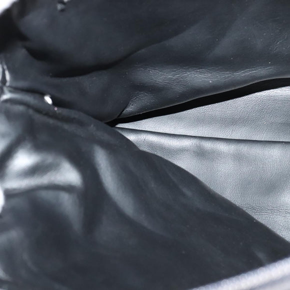 BALLY Hand Bag Leather 2way Gray Gold Auth bs27969