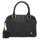 BALLY Hand Bag Leather 2way Gray Gold Auth bs27969-13