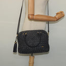 BALLY Hand Bag Leather 2way Gray Gold Auth bs27969-22