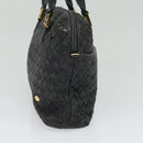 BALLY Hand Bag Leather 2way Gray Gold Auth bs27969-4