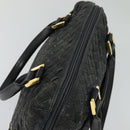 BALLY Hand Bag Leather 2way Gray Gold Auth bs27969-6