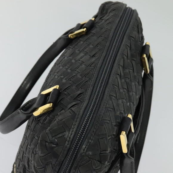 BALLY Hand Bag Leather 2way Gray Gold Auth bs27969