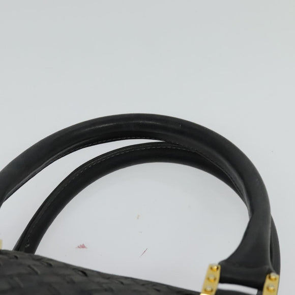 BALLY Hand Bag Leather 2way Gray Gold Auth bs27969