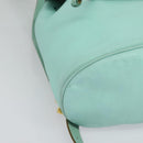 Salvatore Ferragamo Backpack Leather Turquoise Blue Gold Auth bs27971-14