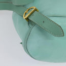Salvatore Ferragamo Backpack Leather Turquoise Blue Gold Auth bs27971-16