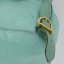 Salvatore Ferragamo Backpack Leather Turquoise Blue Gold Auth bs27971-9