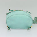 Salvatore Ferragamo Backpack Leather Turquoise Blue Gold Auth bs27971-5
