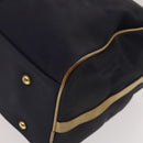 Christian Dior Sports Boston Bag Leather PVC 2way Navy Gold Auth bs27974-9