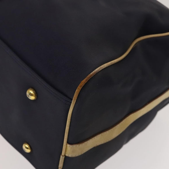 Christian Dior Sports Boston Bag Leather PVC 2way Navy Gold Auth bs27974