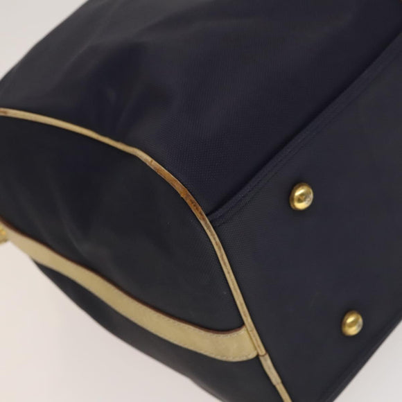 Christian Dior Sports Boston Bag Leather PVC 2way Navy Gold Auth bs27974