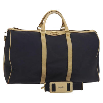 Christian Dior Sports Boston Bag Leather PVC 2way Navy Gold Auth bs27974