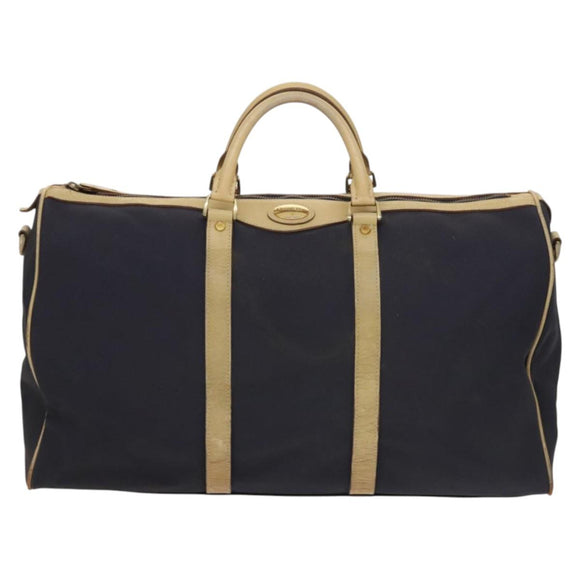 Christian Dior Sports Boston Bag Leather PVC 2way Navy Gold Auth bs27974
