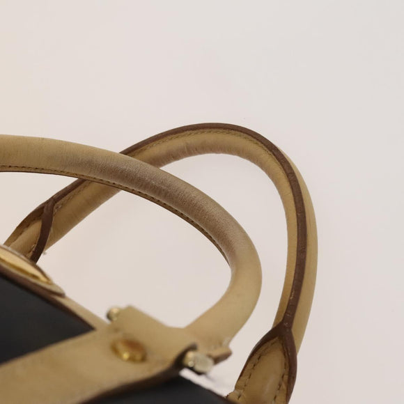 Christian Dior Sports Boston Bag Leather PVC 2way Navy Gold Auth bs27974