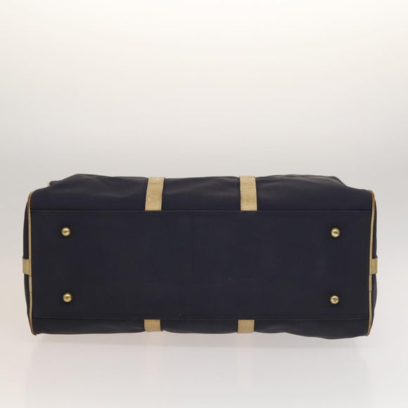 Christian Dior Sports Boston Bag Leather PVC 2way Navy Gold Auth bs27974