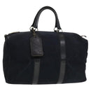 Christian Dior Trotter Canvas Boston Bag Suede Navy Silver Auth bs27975-1